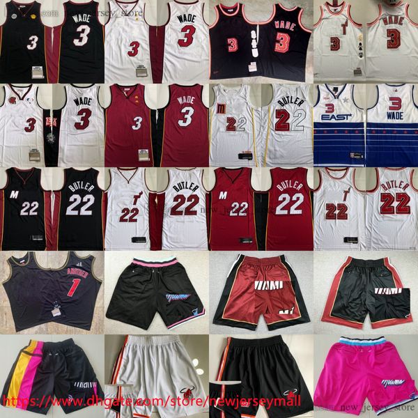 Clásico Retro Auténtico Bordado 2012-13 Baloncesto 3 Dwyane Wade Jersey Vintage Real Cosido 22 Jimmy Butler 1 Otro Jerseys Transpirable Deporte All-Star 2006