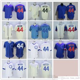 Mitchell et Ness Baseball Vintage 44 Anthony Rizzo Jersey Ed respirant Sport vente haute qualité rétro homme crème 1929 bleu 1994 blanc