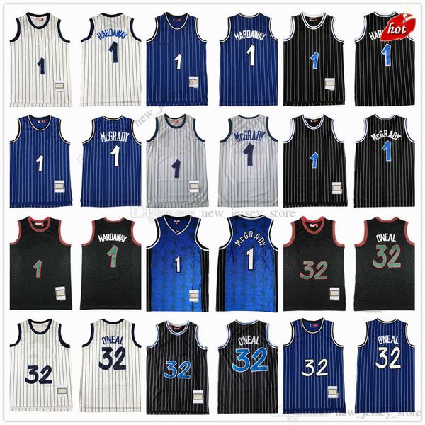 Mitchell et Ness Basketball 1 Tracy Penny McGrady Hardaway Jerseys Retro Ed 1993-94 Noir Bleu 2003-04 White Stripe 1994-95 Grille # 32