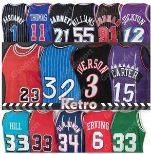 Iverson Jersey Williams Bibby GARNETT Mcgrady johnson hardway Kemp Rodman Pippen Johnson Stockton Barkley Olajuwon EWING BBB