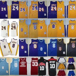 Team Basketball Bryant Jerseys 8 24 Bean The Black Mamba Sport Wear Just Don Shorts 2001 2002 1996 1997 Stitch Team National 2012 Jaune Bleu Violet Lycée Homme