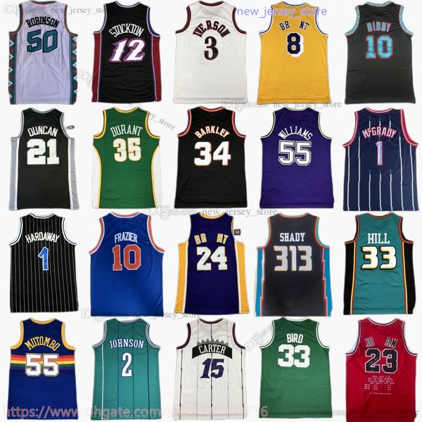 Camisetas de baloncesto retro clásicas Retro Paul Larry Pierce Ray Kevin Allen Garnett Dikembe Steve Mutombo Smith Spud Dell Webb Curry Nash Gary Iverson Payton James