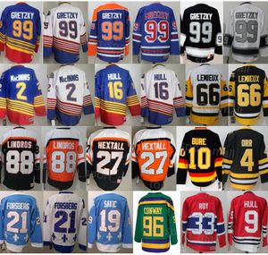 Vintage CCM hockeyshirts Pavel Bure Al Macinnis Brett Hull Orr Wayne Gretzky Bobby Clarke Eric Lindros Patrick Roy Howe Sakic Peter Forsberg Charlie Conway Lemieux