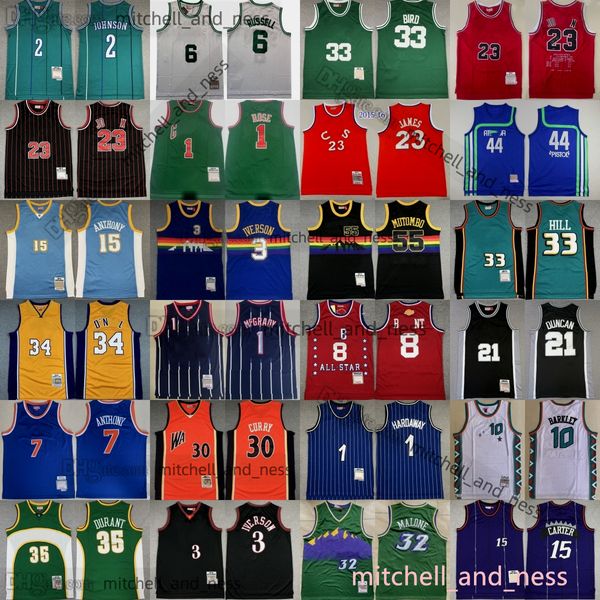 Maillots de basket-ball rétro classiques cousus rétro Paul Larry Pierce Ray Kevin Allen Garnett Dikembe Steve Mutombo Smith Spud Dell Webb Nash Gary Iverson Payton