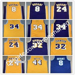 Mitchell en Ness College Basketball Jersey 8 Bean The Black Mamba 2001 2002 1996 1997 1999 genaaide goede kwaliteit team geel blauw paars v jerseys