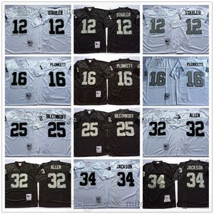 Classique Vintage 1990 College Football 12 Ken Stabler Jersey Vintage 16 Jim Plunkett 25 Fred Biletnikoff 32 Marcus Allen 34 Bo Jackson Maillots cousus