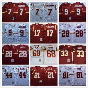 1990 Football universitaire 7 Joe Theismann Jersey Vintage 9 Sonny Jurgensen 28 Darrell Green 44 John Riggins 68 Russ Grimm 81 Art Monk 70 Sam Huff Doug Williams