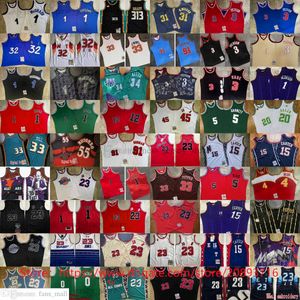 Mitchell en Ness East basketbalshirt Authentiek Ray Allen Iverson James Rose Pippen Rodman Garnett Durant Wade Carter Mutombo Mcgrady