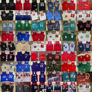 Mitchell et Ness Real Ed East Basketball Jerseys Shady Allen Rose Iverson Durant Kidd Un autre Wade Spud Vince Smith Carter Mutombo McGrady