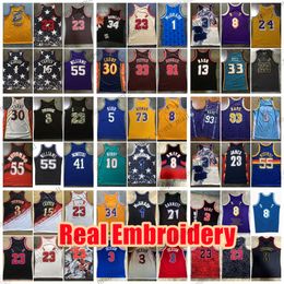 Echt geborduurd basketbalshirt 3 Allen Derrick Iverson Rose Tracy Penny McGrady Hardaway Toni Scottie Kukoc Pippen Ewing Dennis Carmelo Vince Anthony Rodman