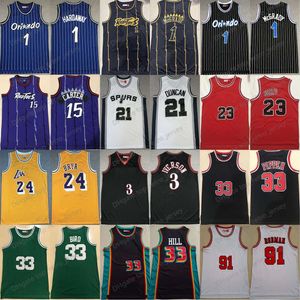 Mitchell en Ness Retro Basketball Bryant Allen Iverson Larry 33 Bird Anthony Arter McGrady Hardaway Bibby Williams Rodman Thomas Youth Kids