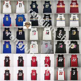 Maillots de basket Jimmy Butler Dwyane Wade Tyler Herro Bam Adebayo Lowry Iverson Jokics Allen Murray Dikembe Mutombo S-2XL