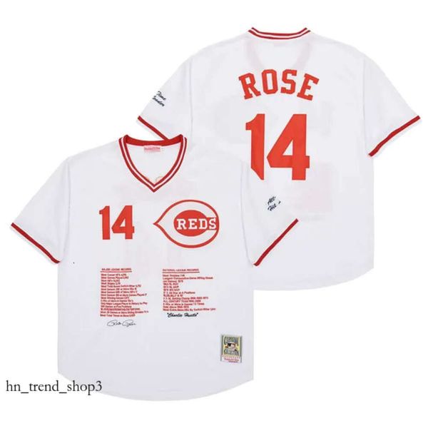 Mitchell et Ness Throwback Reds Maillot de baseball Cincinnati Pete Rose Johnny Bench Joe Morgan Larkin Concepcion Deion Sanders Tony Perez Ken Griffey Jr. Taille S-4xl 475