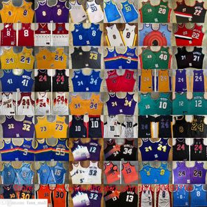 Mitchell et Ness West Basketball Jerseys Authentique Ed Payton Kemp Iverson Garnett Mcgrady Bibby Morant Nash Barkley Stockton Malone Anthony