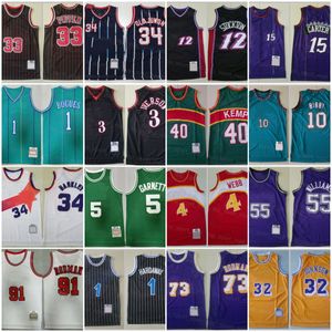 Maillots de basket-ball Allen Iverson Jason Williams Chris Webber Mike Bibby Shawn Kemp Dennis Rodman Pippen Johnson Stockton Barkley Hardaway Olajuwon