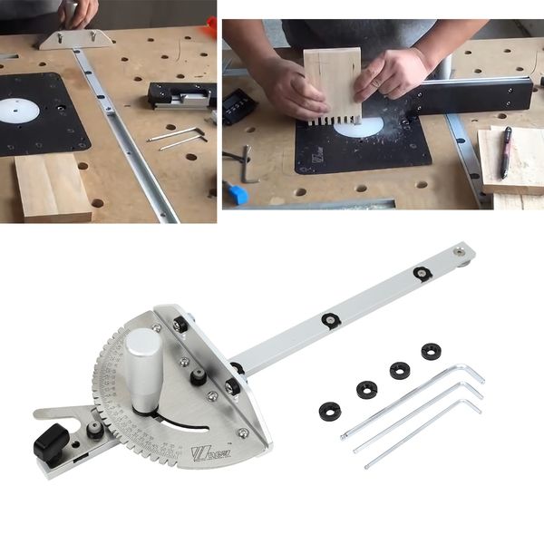 Regla de ensamblaje de aserrado de calibre de inglete, herramienta de bricolaje para carpintería para enrutador de sierra de mesa