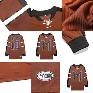 Mitness # 10 John Biebe Mystery, Alaska Russell Crowe Movie Hockey Jersey Shirt Mens Cousued brodery S