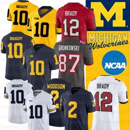 Mitness NCAA Michigan Wolverines Jersey Desmond Howard 10 Tom Brady 2 Charles Woodson Shea Patterson College Football Jersey