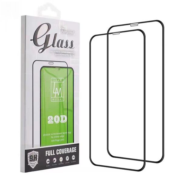 Protecteur d'écran Mitoto 20D bord incurvé en verre trempé pour iPhone 14 PRO MAX 13 A51 A71 S20 FE antistatique avec boîte de détaillant