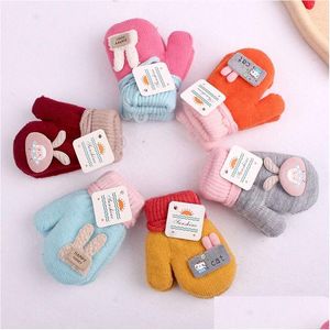 Mittens 2023 Nouvelles couleurs de bonbons bébé tricot mittens bel folie design mignon gants pour 1 à 3 ans livraison drop accessoire de mode dhc27