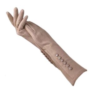 Wanten handschoenen winter dameshandschoenen suède lang 35 cm arm mode touchscreen dik zwart grijs beige donkerblauw bruin licht gr 230202