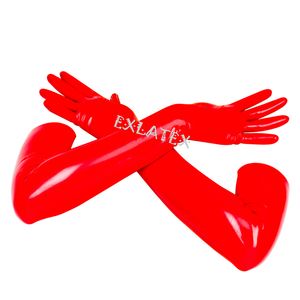 Mitaines gants en Latex gants rouges longues tenues en caoutchouc fétiche mode accessoire de Costume de fête 60 cm 230828