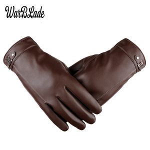 Wanten Heren Zakelijke Handschoenen Winter Warm Houden Touchscreen Winddicht Rijden Guantes Mannelijke Herfst PU Leer 230829