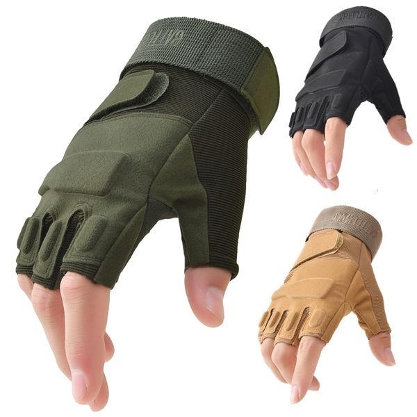 Mitones Guantes tácticos al aire libre Airsoft Deporte Medio Dedo Militar Hombres Mujeres Combate Tiro Caza Fitness Sin dedos 230829