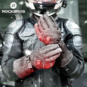 Mitaines ROCKBROS gants de vélo Moto ski écran tactile imperméable hiver respirant Moto plus chaud chauffage thermique 231114