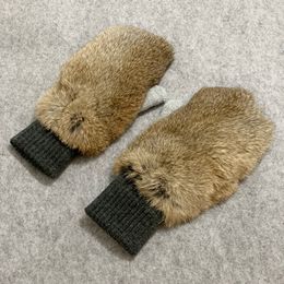 Mitaines vendre hiver femme 100 véritable gant de fourrure de lapin véritable bon élastique chaud naturel mitaine femmes gants de mode 230828