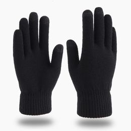 Wanten Winter Heren Gebreide Handschoenen Touchscreen Hoge Kwaliteit Mannelijke Wanten Dikker Warme Wol Kasjmier Effen Dames Zakelijk Herfst 230829