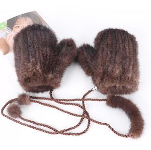 mittens femmes vrais gants de fourrure de vison charmants gants de fourrure de vison de vison ext￩rieur chaud