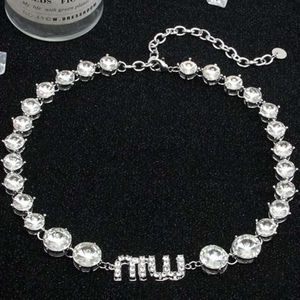 MIU Big and Small Sister Style ~ High Class Full Diamond Party Collarbone Ckin Dress Accesorios