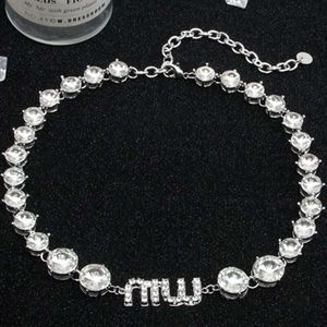 Miu Grote en Kleine Zus Stijl ~ High Class Full Diamond Party Sleutelbeenketting Jurk Ketting Accessoires