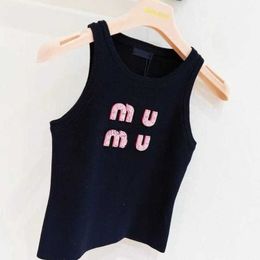 Miu Designer T-shirt Dames Hot Drill Geborduurde Letters T-shirts Dameskleding T-shirt Designer Dames Sexy Halter Tops Party Crop Zomer Backless tee