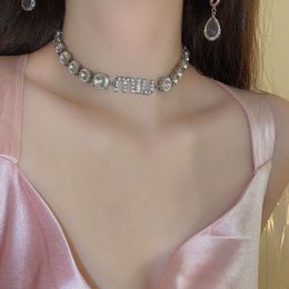 MiuBig et petite sœur Style ~ haut de gamme plein diamant fête clavicule chaîne robe collier accessoires 2024new