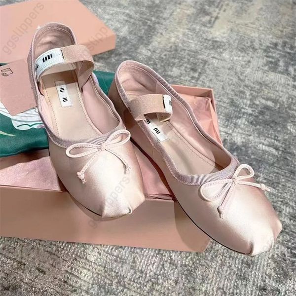 MIUI Ballet Flat Robe Shoe for Woman Man How Silk Dance Shoe Luxury Designer Shoe Sexy Trainer Yoga Casual Canvas Chaussures Ballerina Walk Outdoor Chaussures Logue