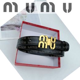 Miui Belt Designer Dames Mmiumiu Belt Officiële website 1: 1 dezelfde hoogwaardige koeienhide klassieke gouden logo Letter Heren Mui Belt