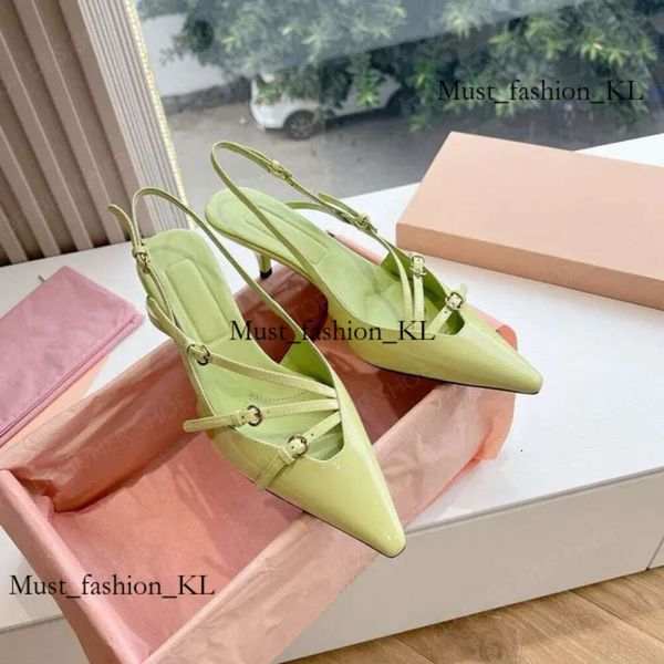 Miui mode mui mui chaussures de luxe designers talons en cuir slingback mui muti lunettes de soleil talons sandal talons talon soir drese womens 3cm 328