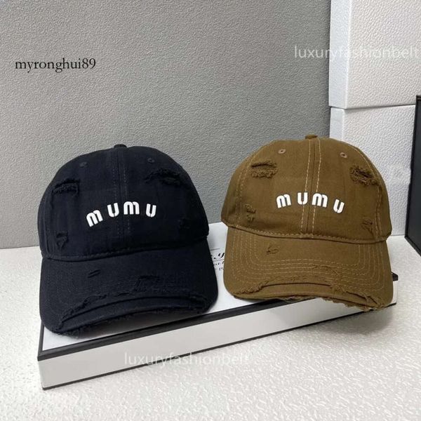 mui mui cap Diseñador Hombres Mujeres Gorra de béisbol Sun Miui Sombreros Deportes clásicos Tide Hole Jean Ball Caps Amantes de la calidad Bonnet Brown Polo Hat