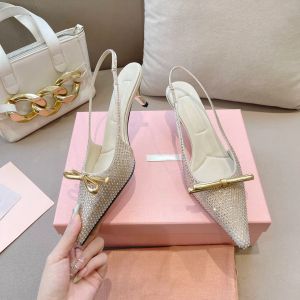 miui sandals cm talon la meilleure qualité hauteur 5.5 Designer élégant et élégant bailey mary jane cristal talons arrière vides chaussures de mariage chaussures de fête