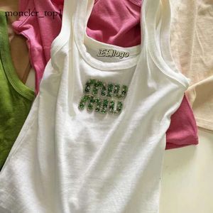 MIUI Shirt Women's Shirt Designer Tee Summer Mui Mui Top Shirt Bead LETTER INDUSTRICE HEAUX ALIFICATION TIRT