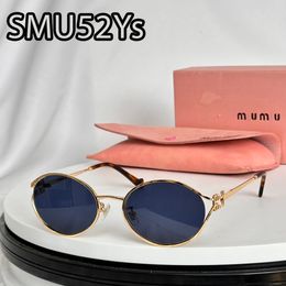 Miui zonnebril Italiaanse ontwerper Women's Official Website 1: 1 Miumi -bril Hoge kwaliteit Glazen laken Classic Luxury Round MiUimiv400 Zonnebril