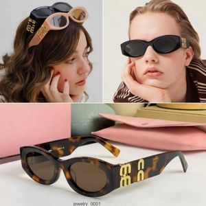 MIUI Lunettes de soleil Luxury OVAL SOVAL SOPLASS Sophistication Modern Sophistication Double pont Double Bridge Good Material Small Frame Goggles Ug3o