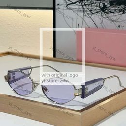 Miui zonnebril Mui Mui Zonnebril Dames Zonnebril Moderne verfijning Euro Amerikaanse stijl Vormige bril Mui Fashion Pieces Small Frame Buiten Goggles