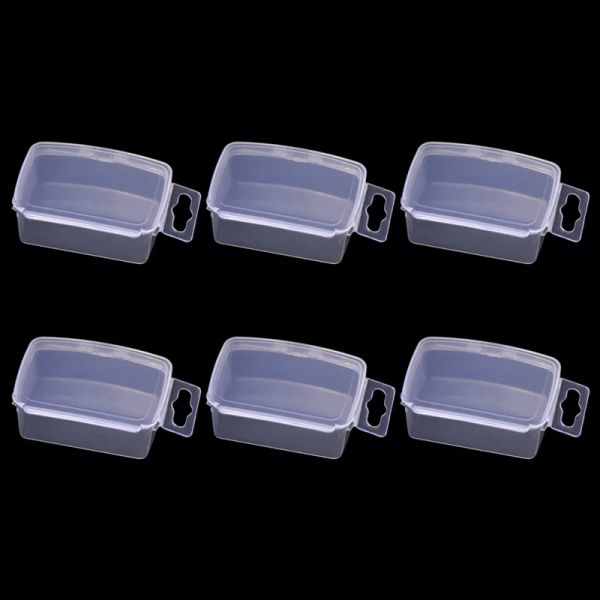 Miusie 6PCS / Set Plastic Transparent Rangement Boîte de rangement Bijoux Pilule Organisateur Case de nail