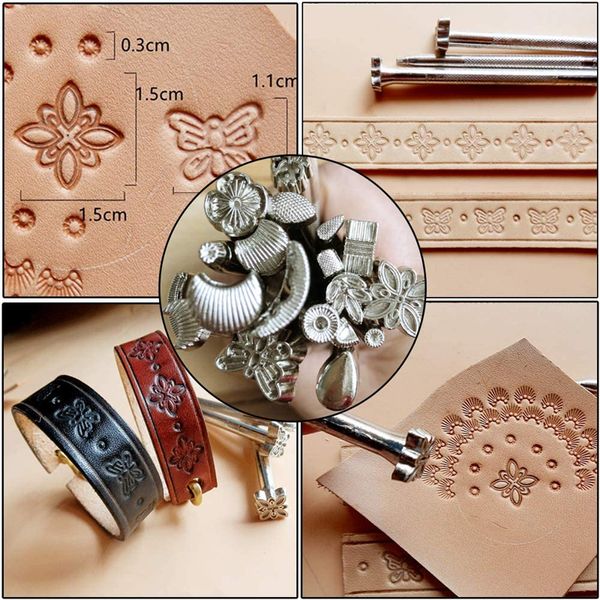 Miusie Practical Leather Craft Crawing Punch Tool Kit Cutter Scarving Working Centing Leathercraft Toolt Set pour débutant