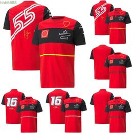 Miwh Polos pour hommes F1 Racing Team T-shirt rouge Formule 1 Combinaison de course Maillot à manches courtes Sport automobile Extérieur Polo de sport à séchage rapide Personnalisable