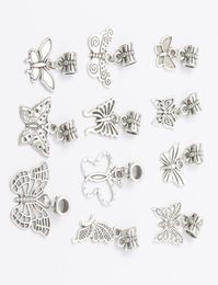 Mélanger 11 PENDENTIFS PAPILLON Antique Argent Plaqué Alliage Grand Trou Charmes Perles idéal pour bracelet Bijoux À Bricoler Soi-Même Colliers Pendentifs Perles 7528668