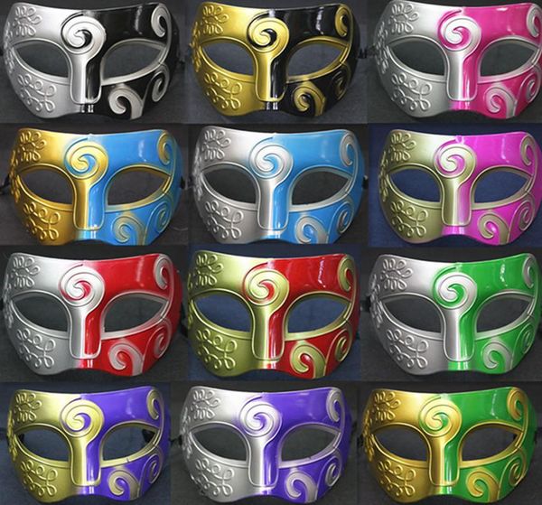 Mélanger 13 couleurs masque de mascarade hommes chevalier baron masque demi-peinture en aérosol masque de performance coloré 50pcs / lot livraison gratuite